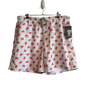 Southern Lure Crab Print Swim Trunks Sky Stripe NWT Men's Size XL